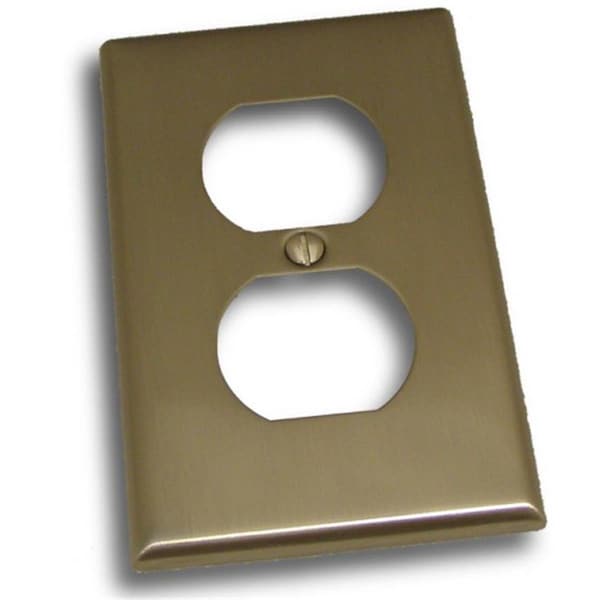 Residential Essentials Single Receptacle Switch Plate- Satin Nickel 10814SN - main